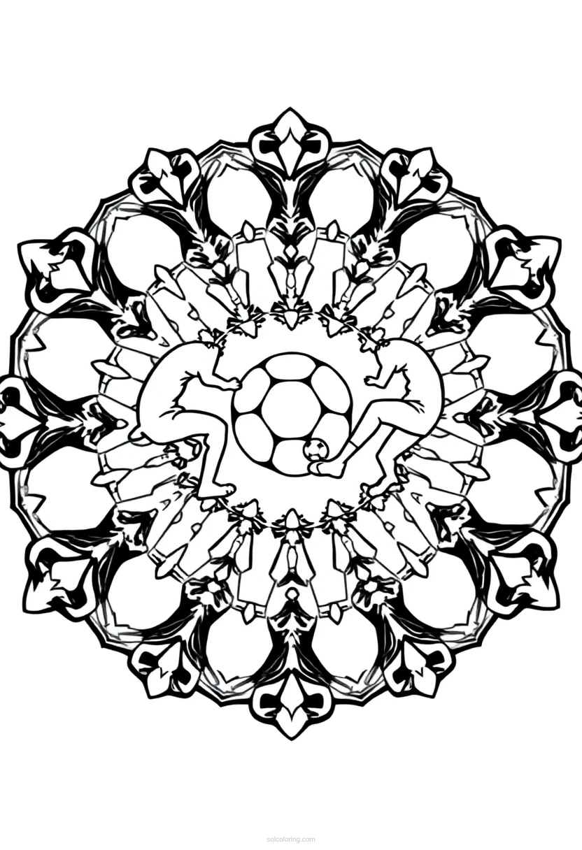 Soccer Players Kicking Ball coloring page for kids