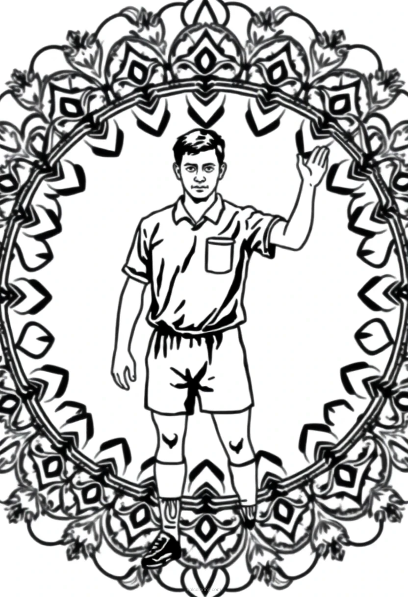 Soccer Referee With Whistle coloring page for kids