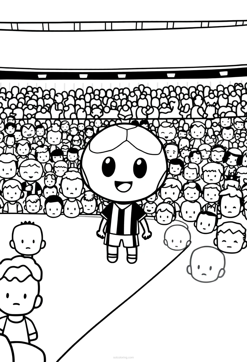 Soccer Stadium Crowd coloring page for kids