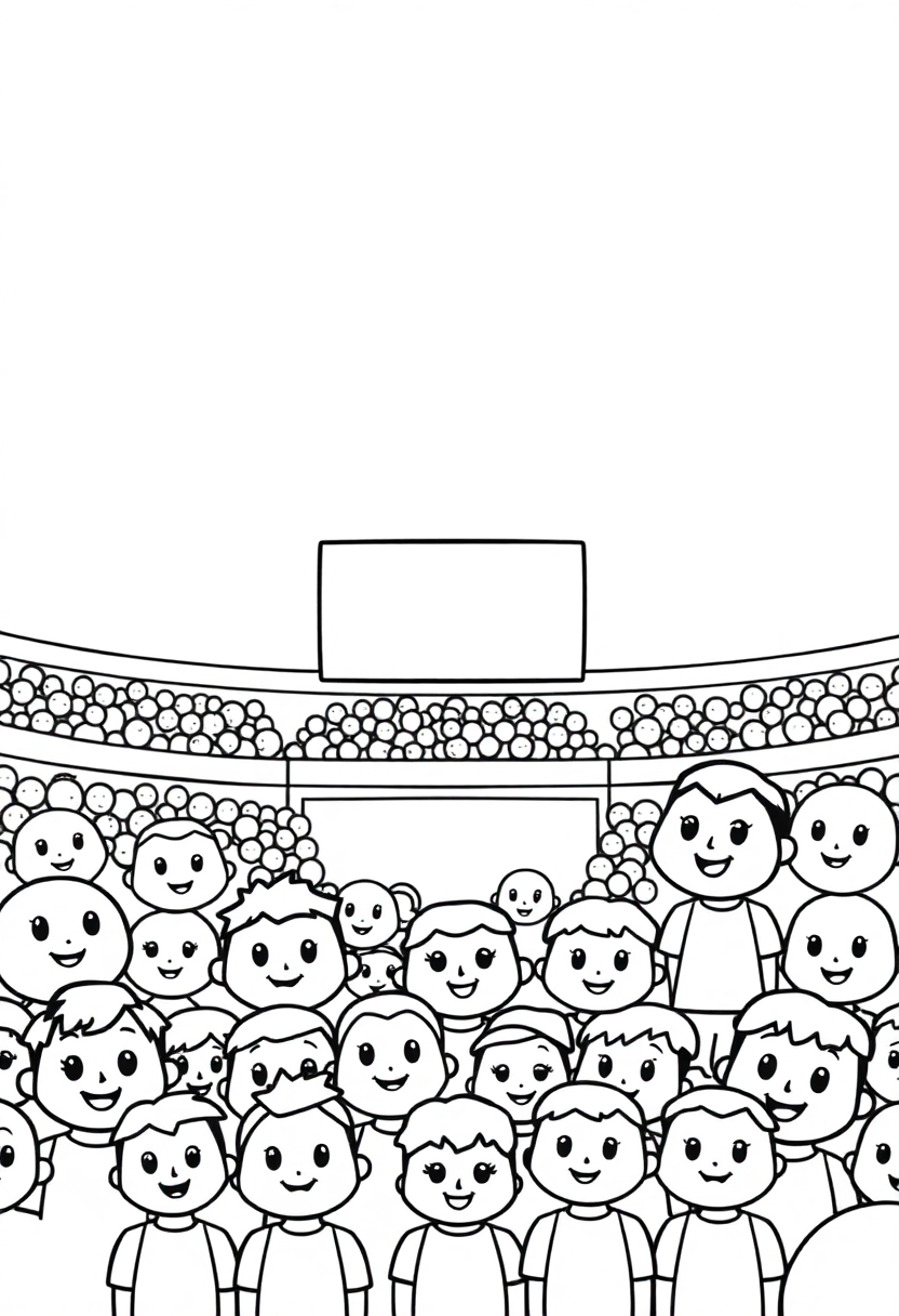 Soccer Stadium Crowd coloring page, free printable