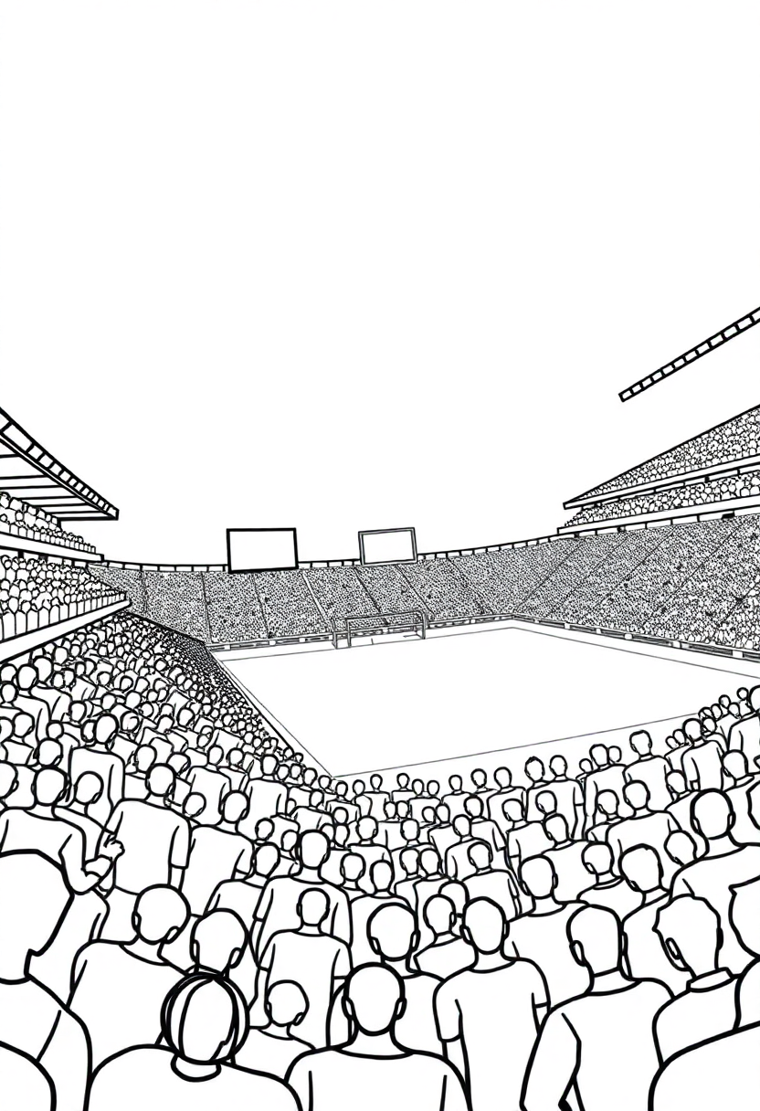 Soccer Stadium Crowd coloring page, free printable