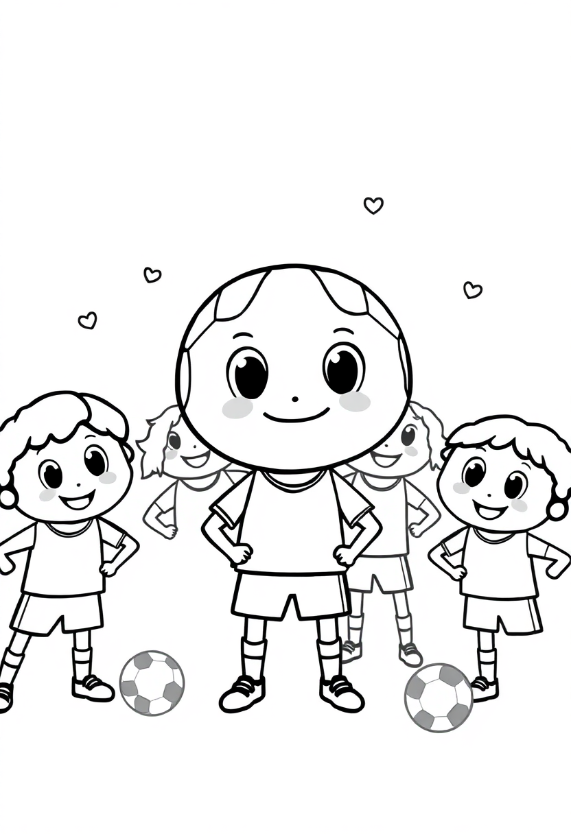 Soccer Team Celebration coloring page, free printable