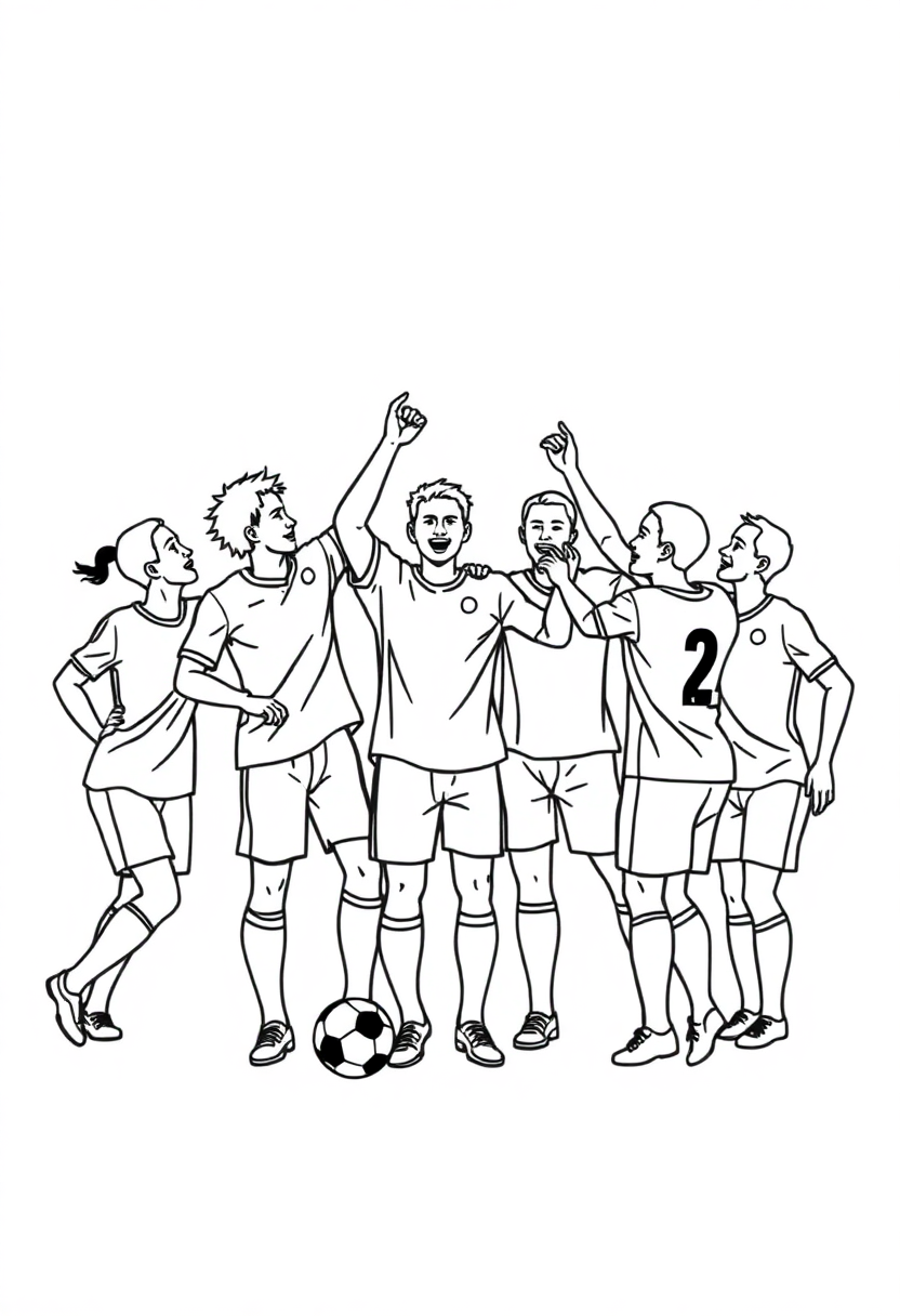 Soccer Team Celebration coloring pages