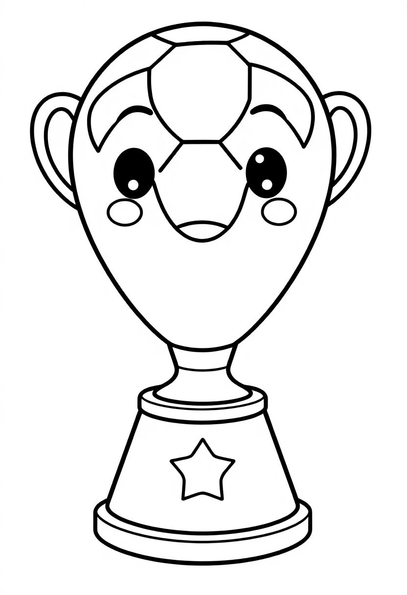 Soccer Trophy and Medal coloring page, free printable