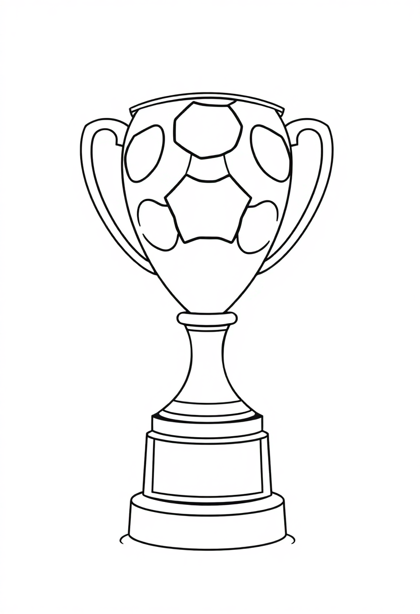 Soccer Trophy and Medal coloring page, free printable