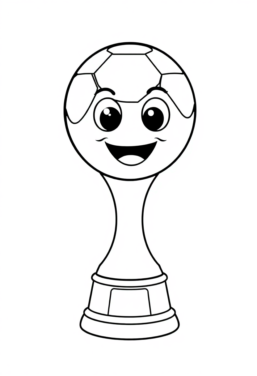 Soccer World Cup Trophy coloring page, free printable
