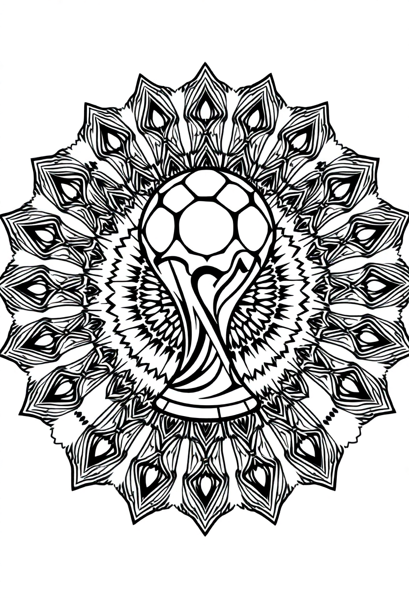 Soccer World Cup Trophy coloring page, free printable