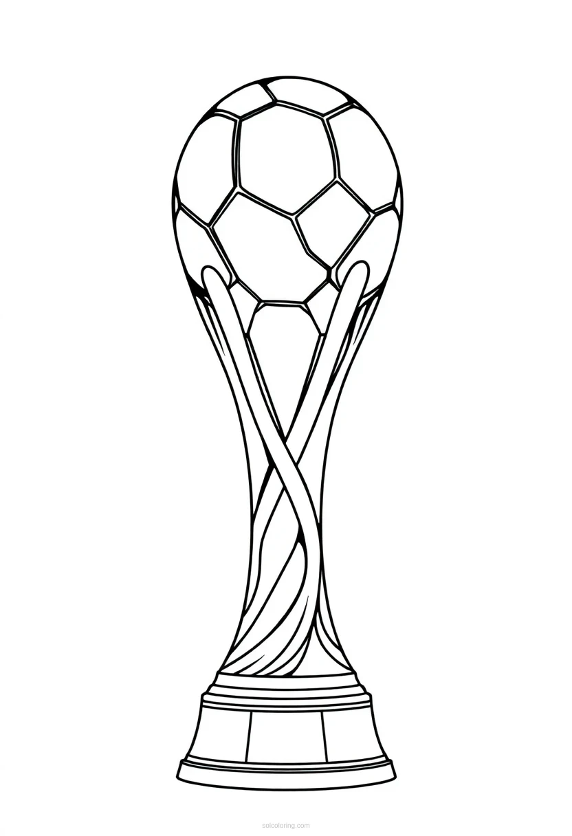 Soccer World Cup Trophy coloring page for kids