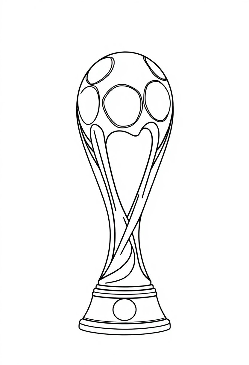 Soccer World Cup Trophy coloring page, free printable
