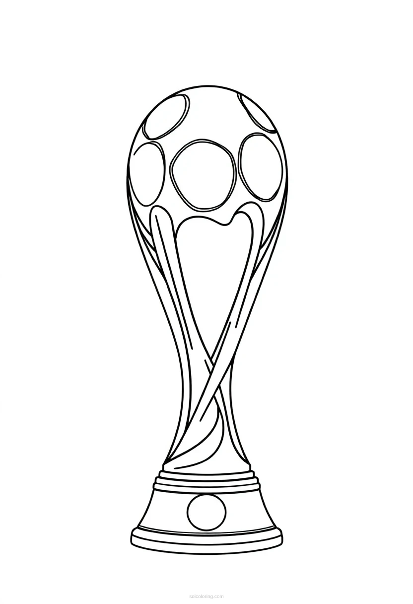 Soccer World Cup Trophy coloring page for kids