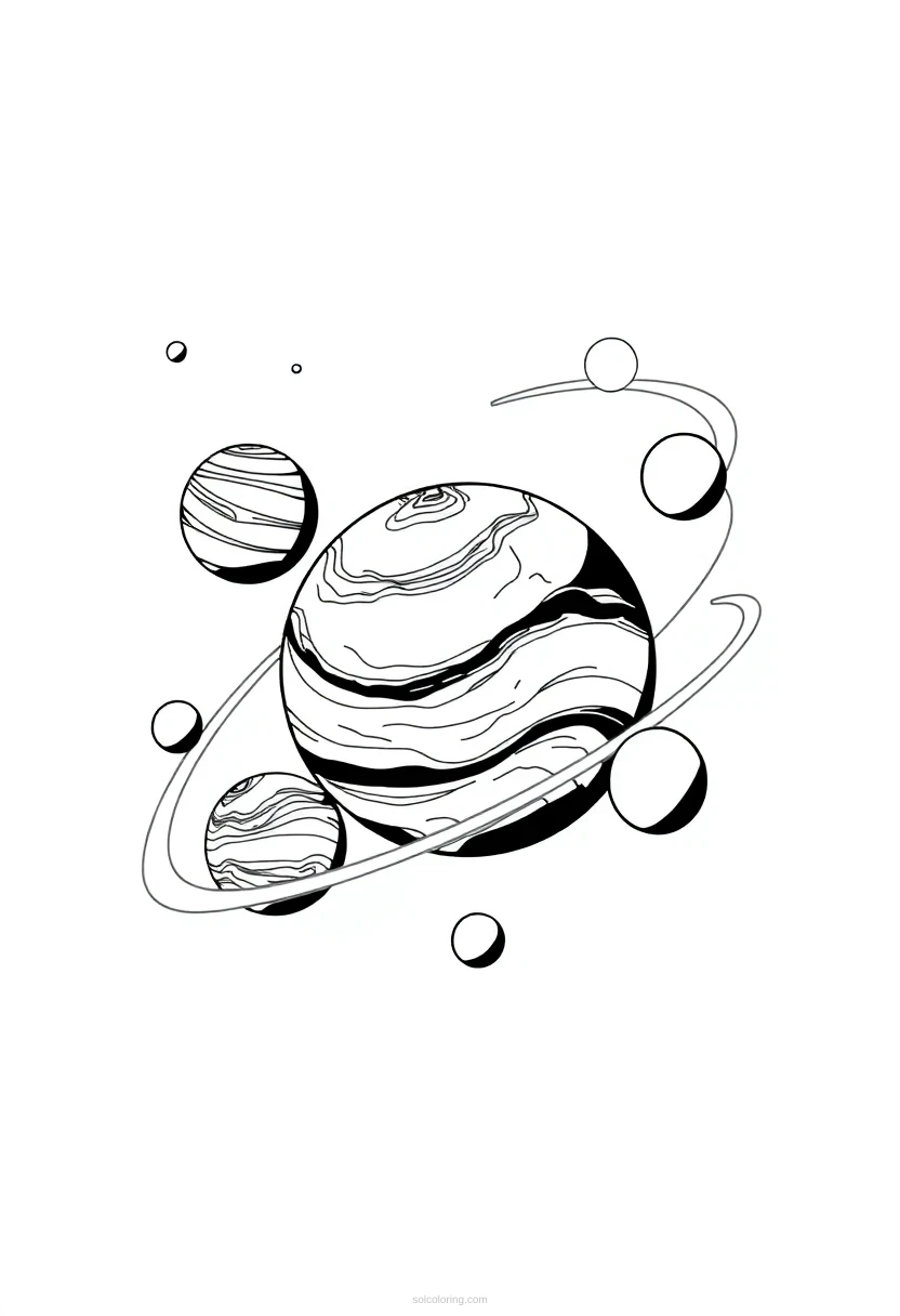 Solar System With All Planets coloring pages