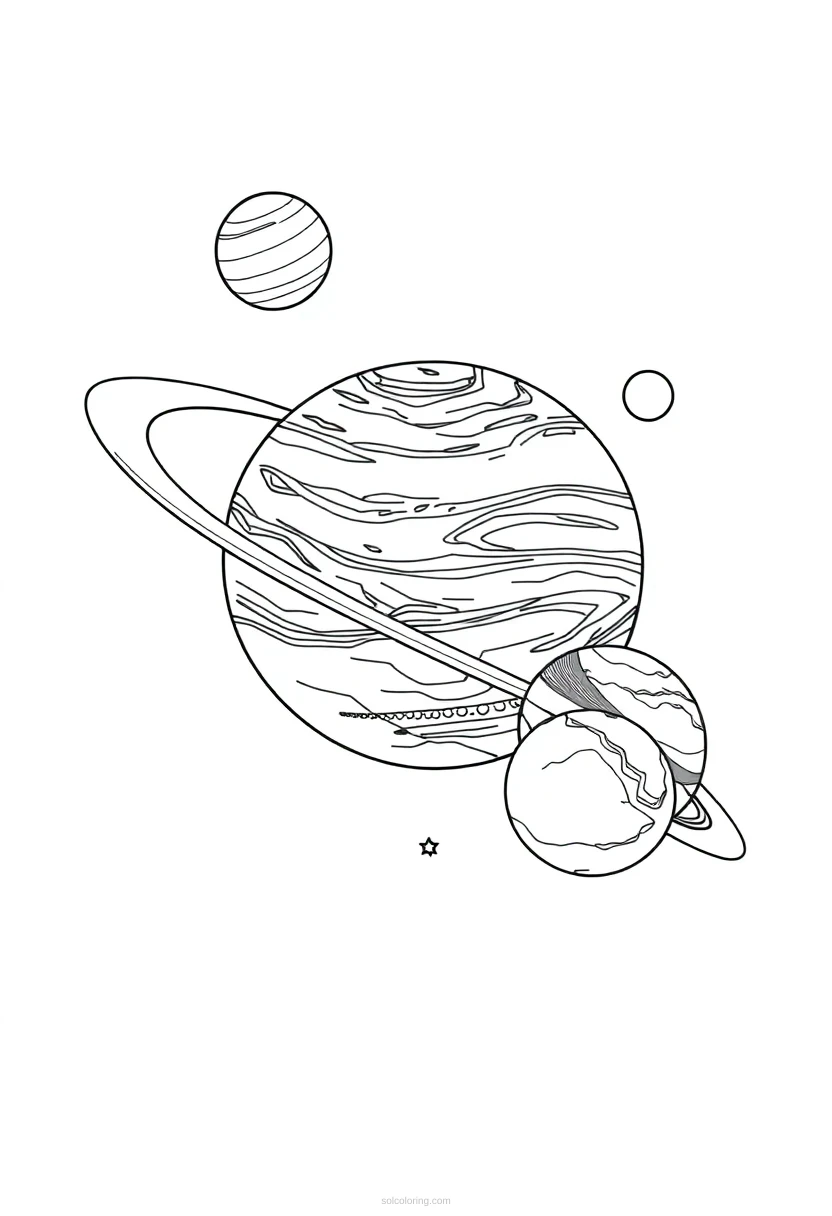 Solar System With Planets coloring pages