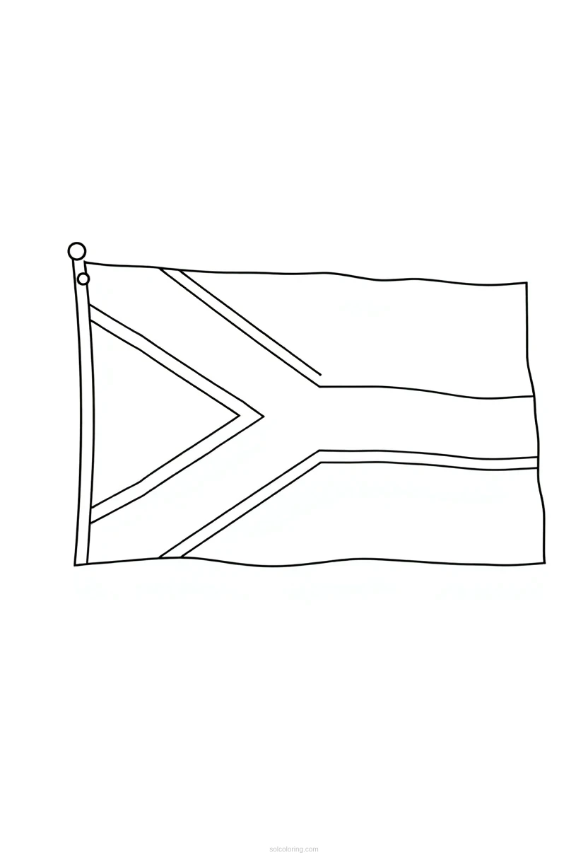 South African Flag coloring page for kids