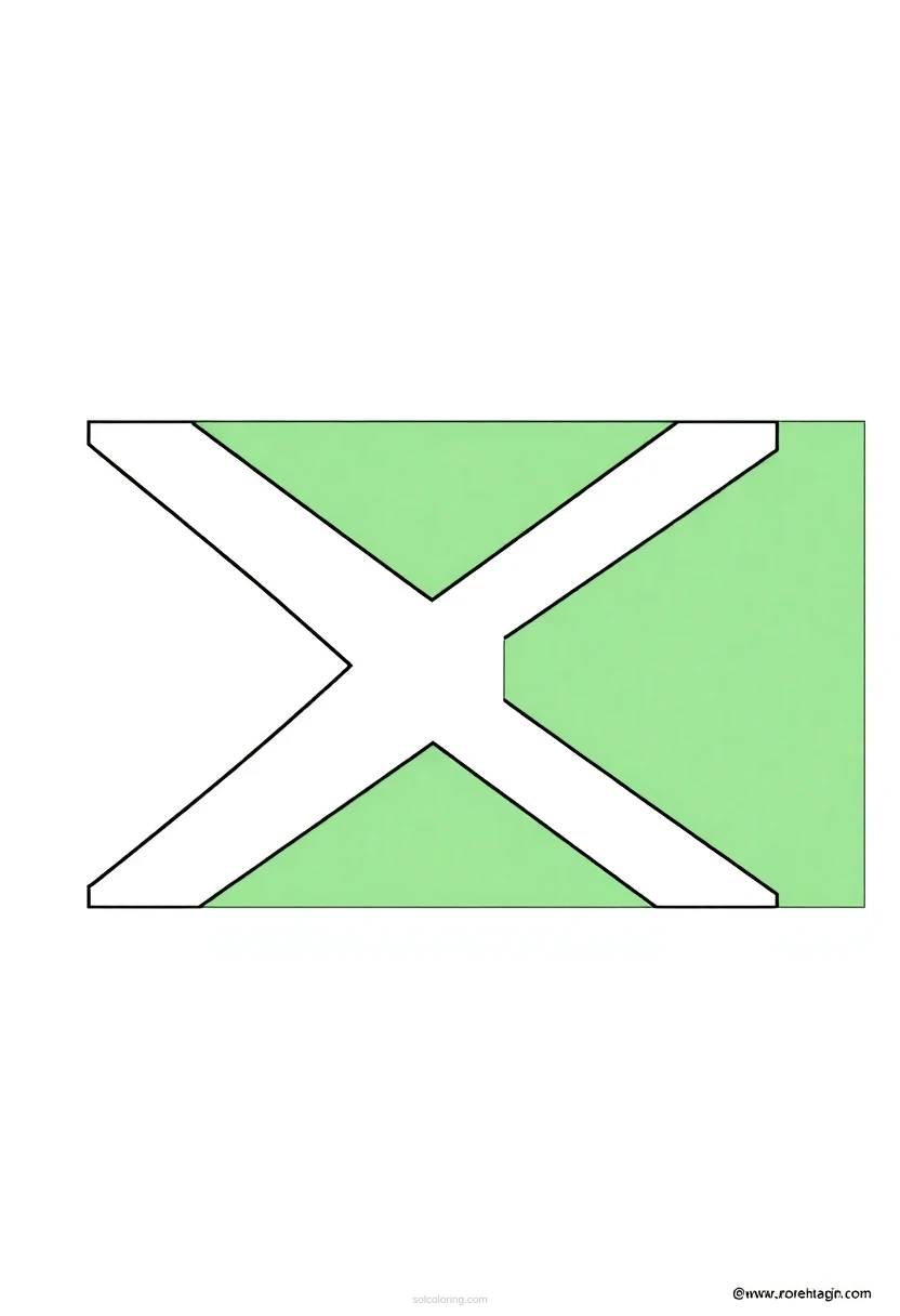 South African Flag coloring page for kids