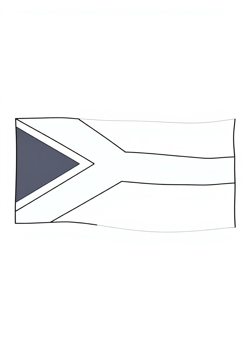 South African Flag coloring page, free printable