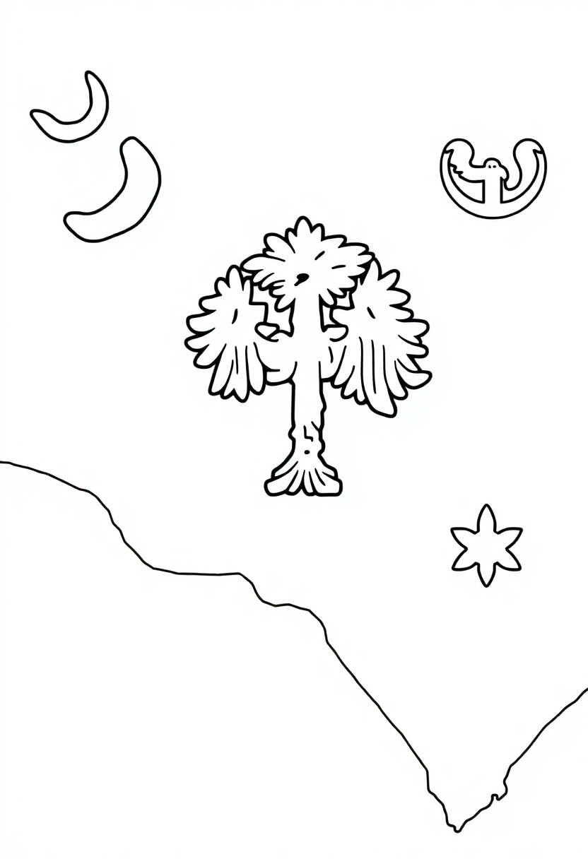 South Carolina State Flag coloring page