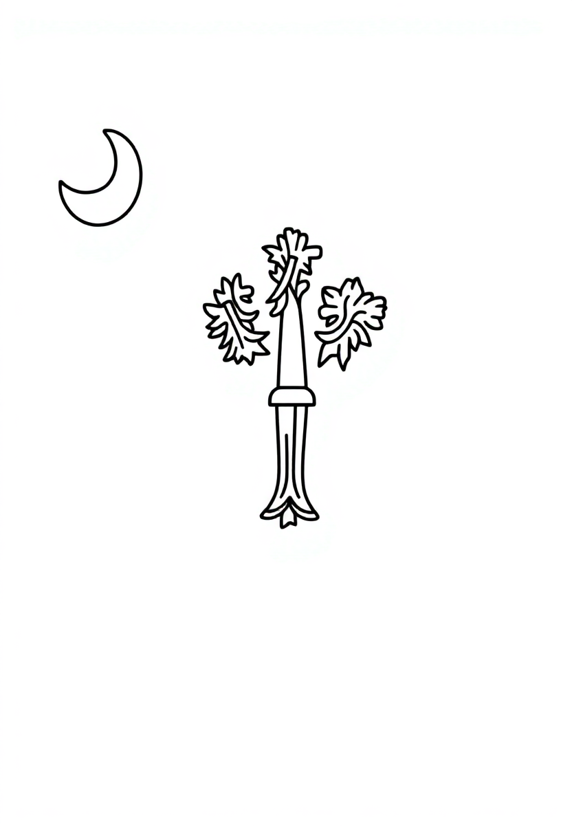 South Carolina State Flag coloring pages