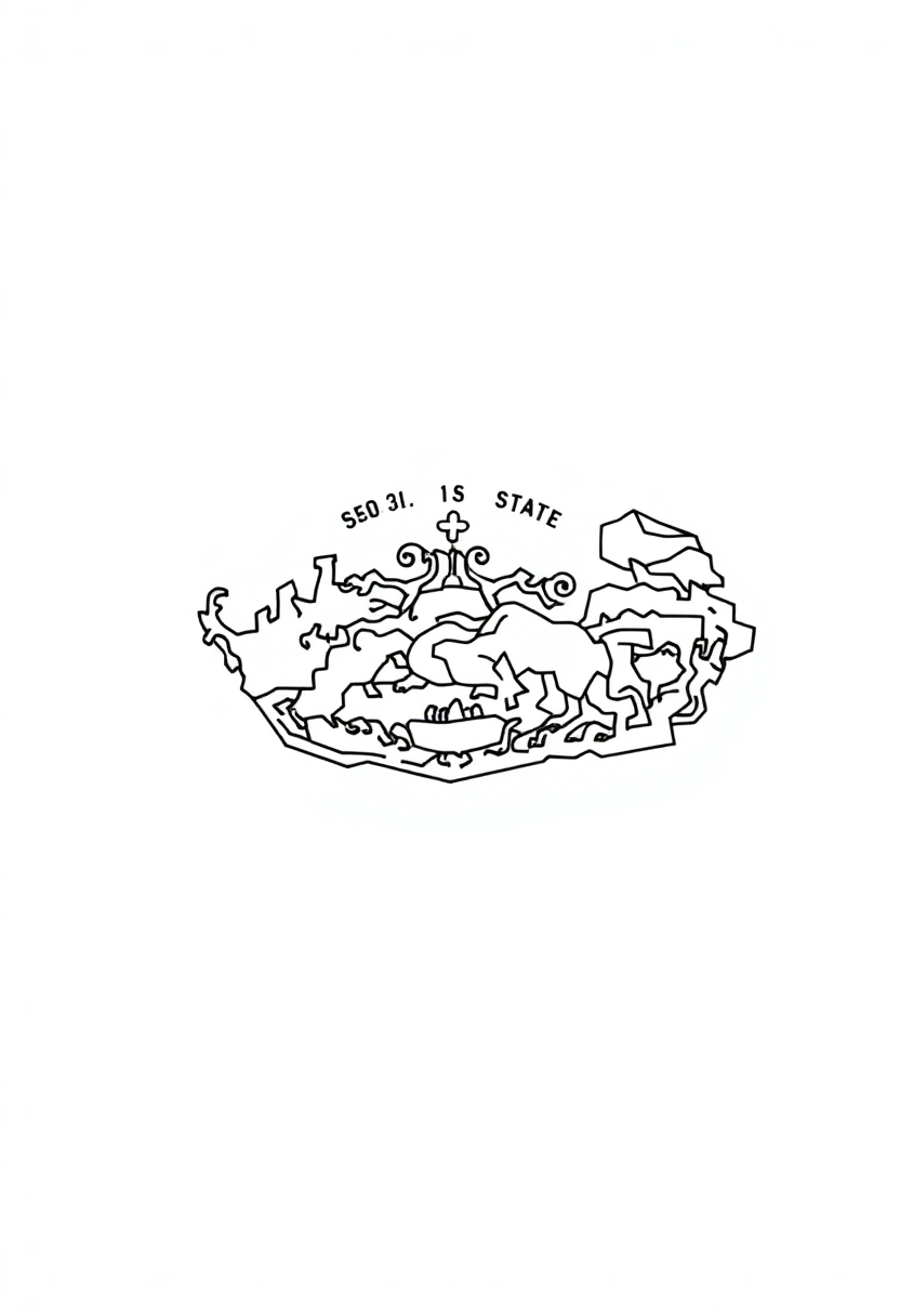South Dakota State Flag coloring page, free printable
