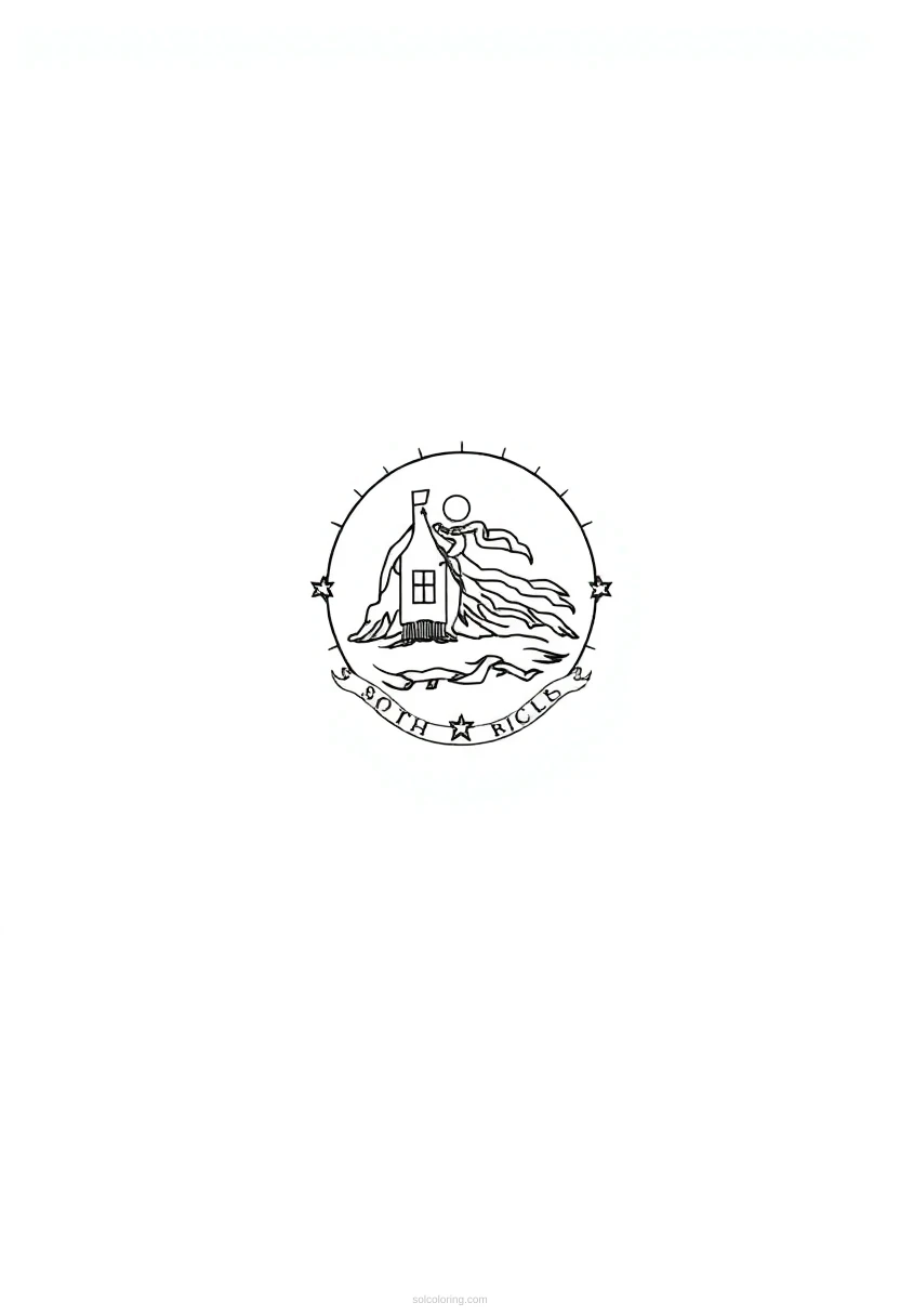 South Dakota State Flag coloring page for kids