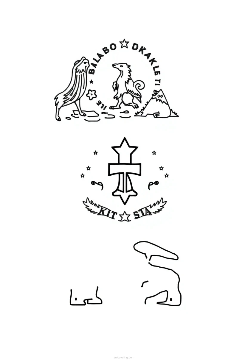 South Dakota State Flag coloring pages