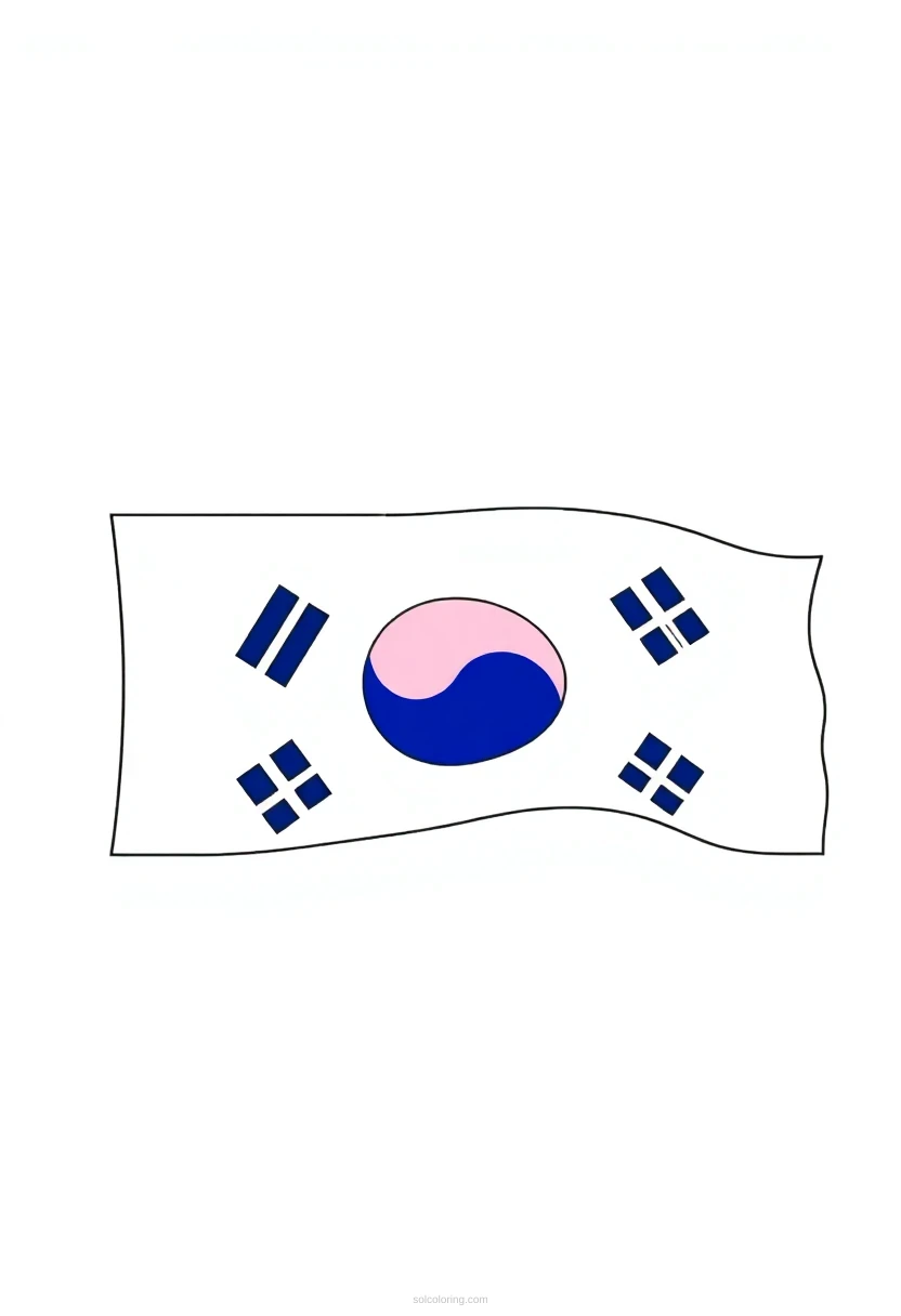 South Korean Flag coloring pages