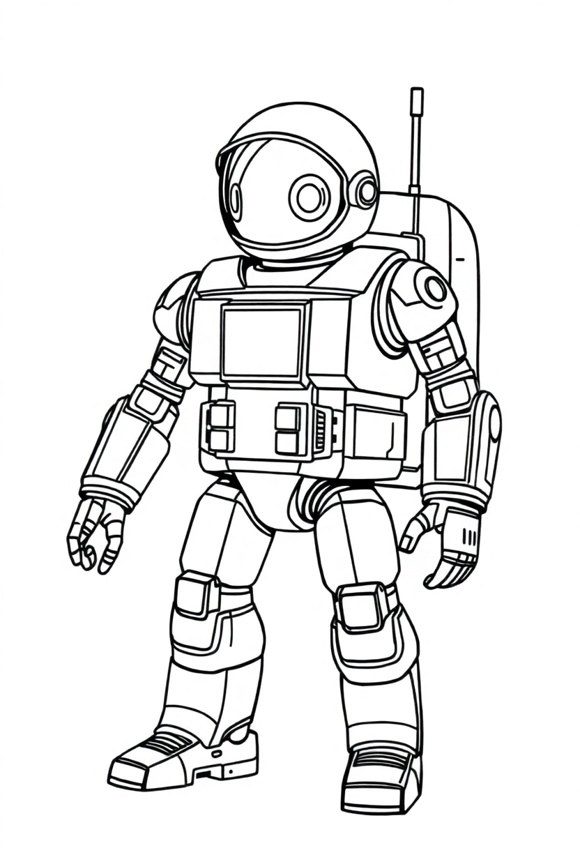 Space Exploration Robot coloring page, free printable
