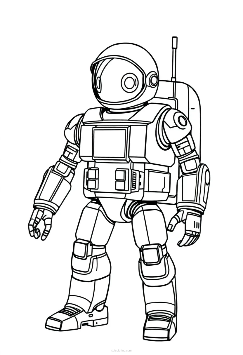 Space Exploration Robot coloring page for kids