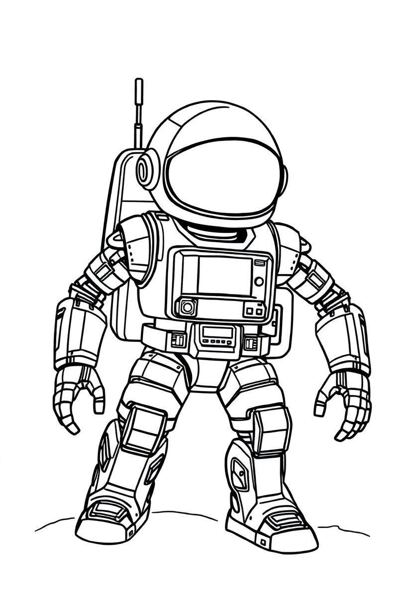 Space Exploration Robot coloring page, free printable