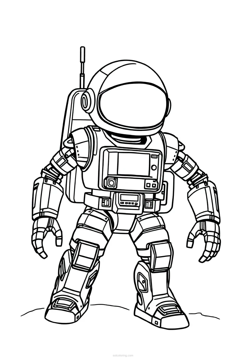 Space Exploration Robot coloring page for kids