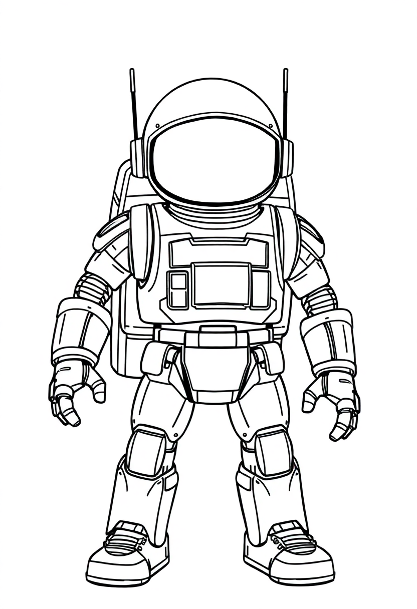 Space Exploration Robot coloring page, free printable