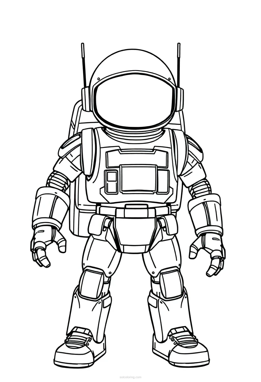 Space Exploration Robot coloring page for kids