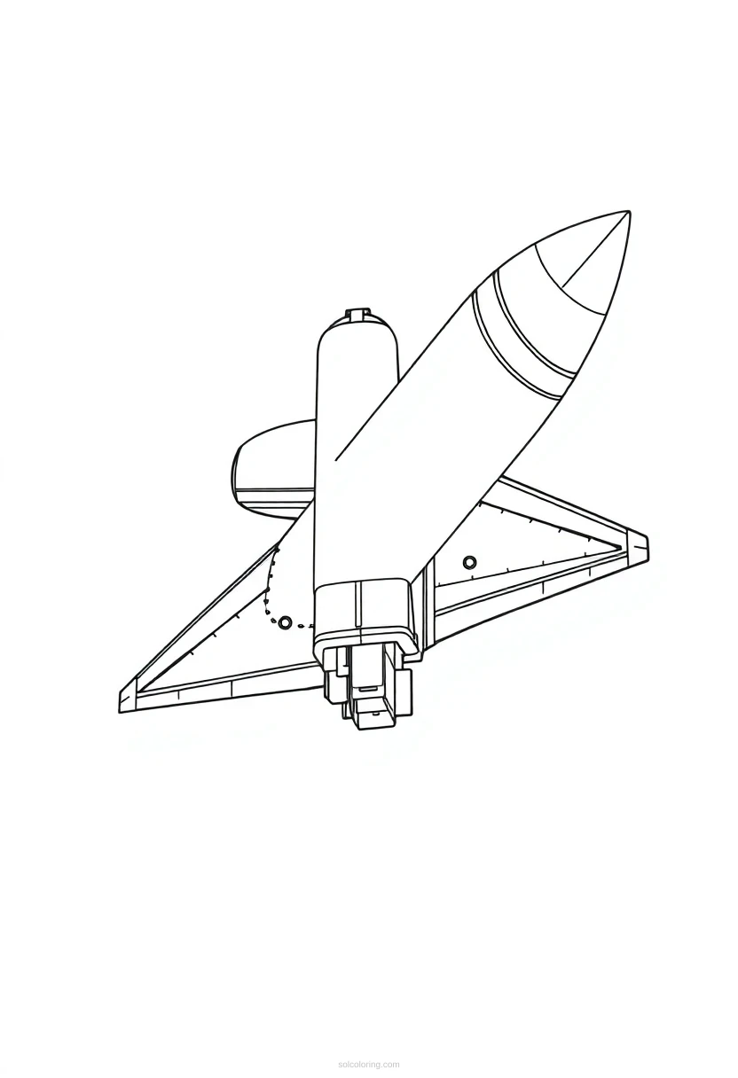 Space Shuttle coloring page for kids