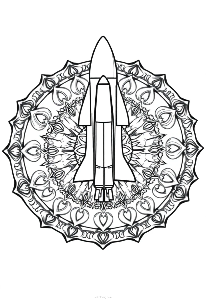 Space Shuttle coloring page for kids