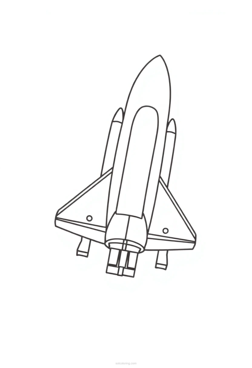 Space Shuttle coloring page for kids