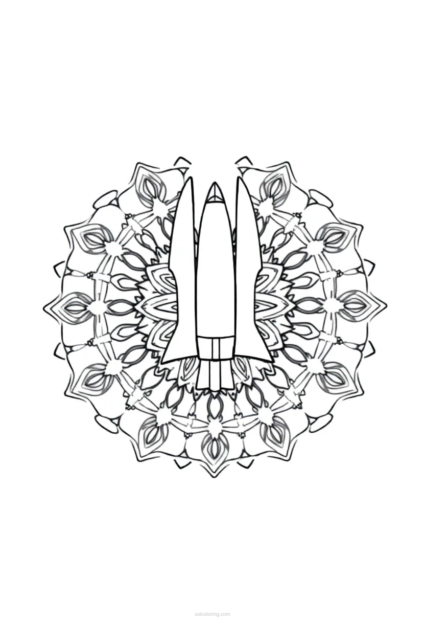 Space Shuttle coloring page for kids