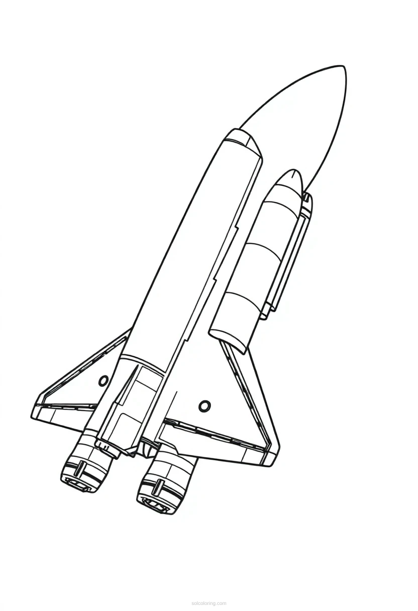 Space Shuttle coloring page for kids