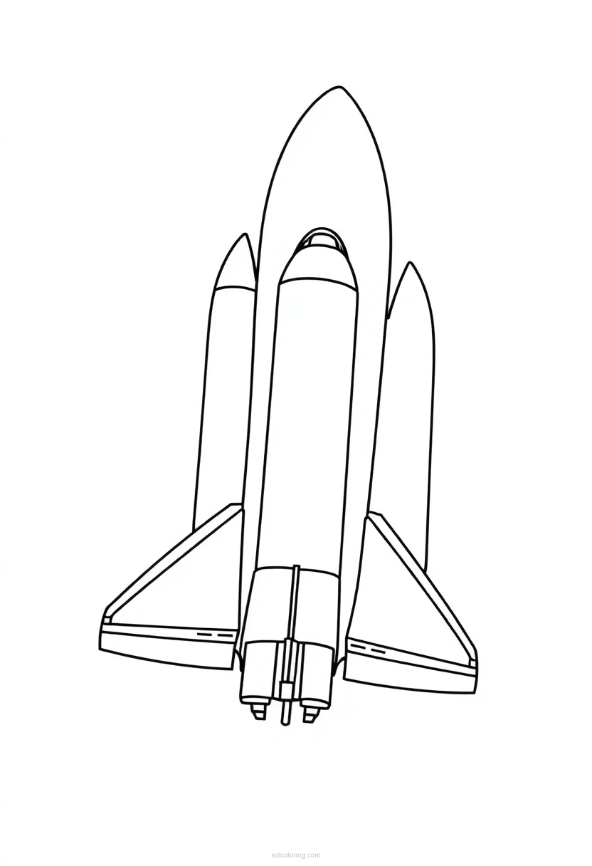 Space Shuttle coloring page for kids