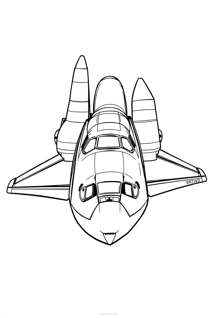 Space Shuttle coloring page for kids