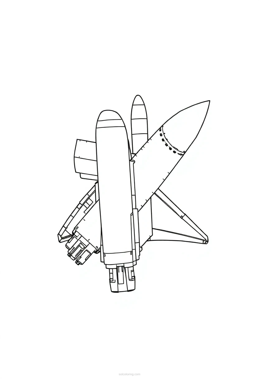 Space Shuttle coloring page for kids