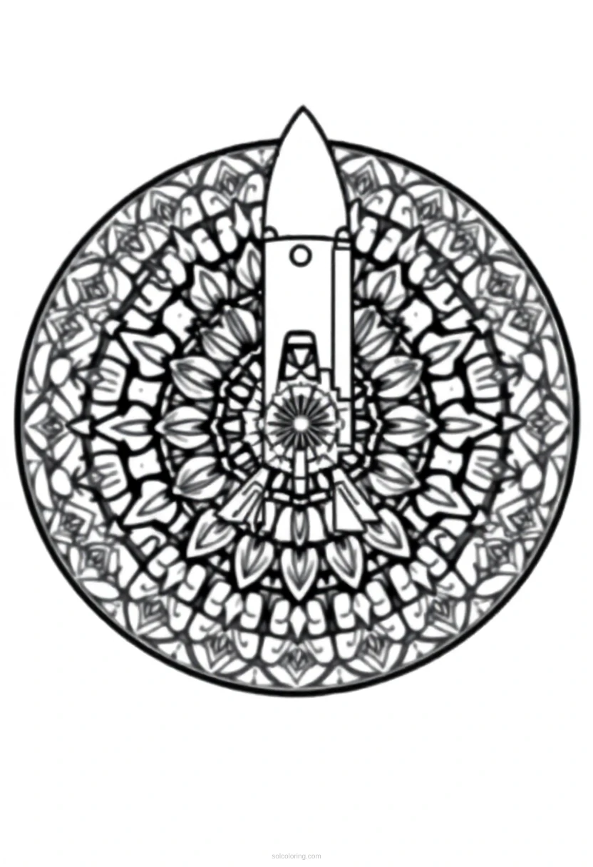 Space Shuttle coloring page for kids