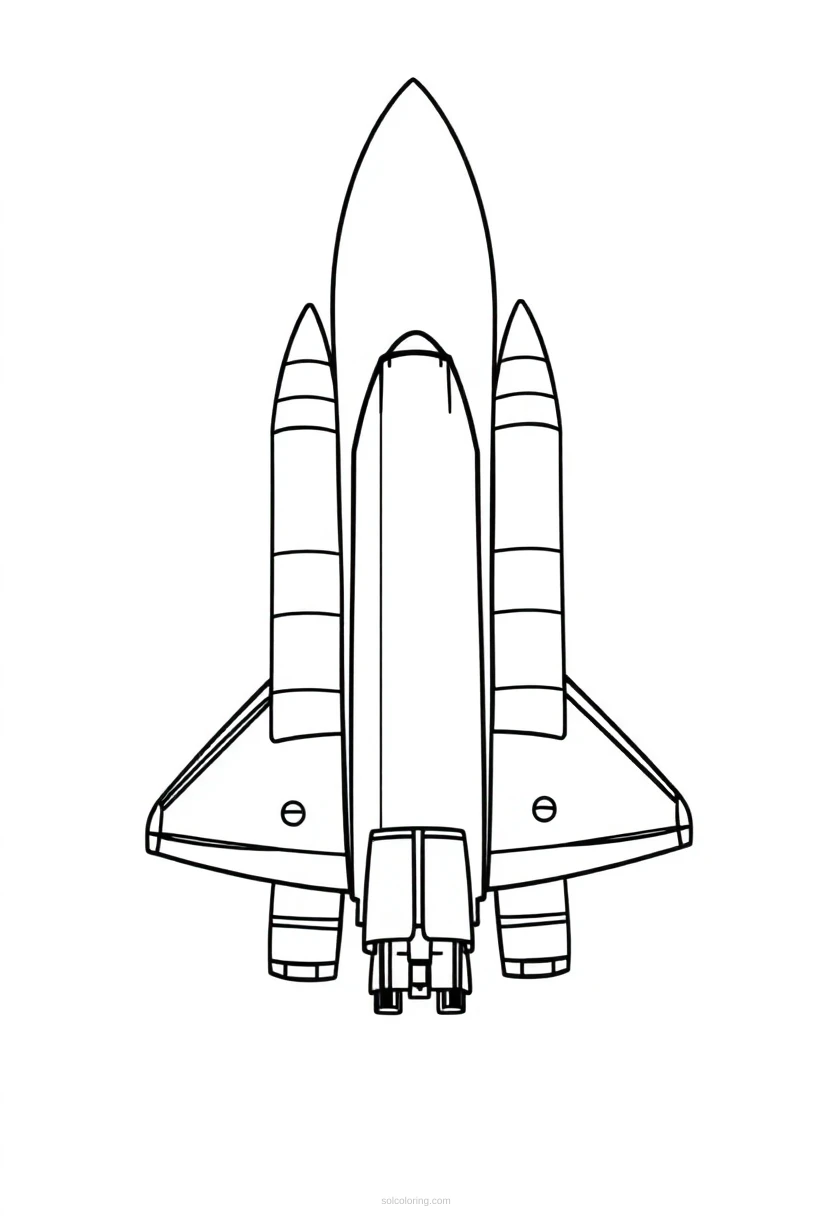 Space Shuttle coloring page for kids