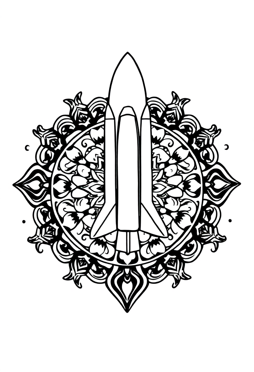 Space Shuttle coloring page, free printable