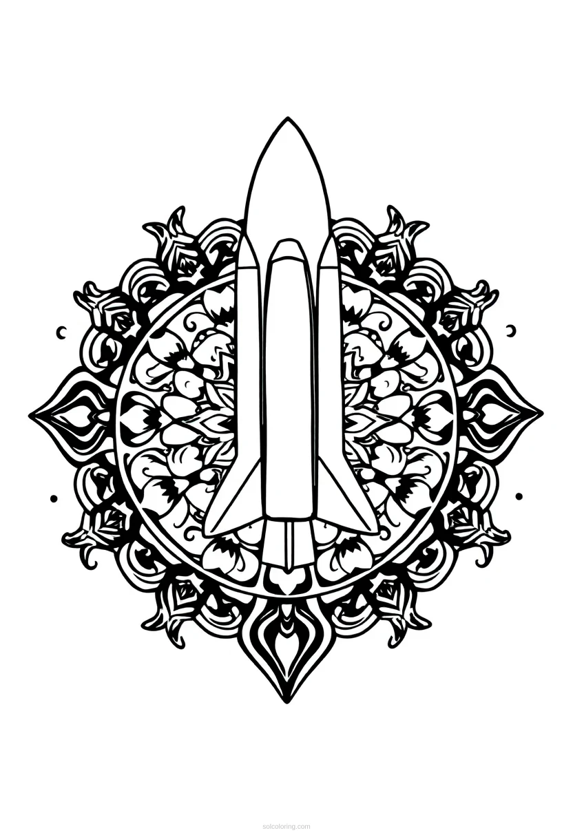 Space Shuttle coloring page for kids