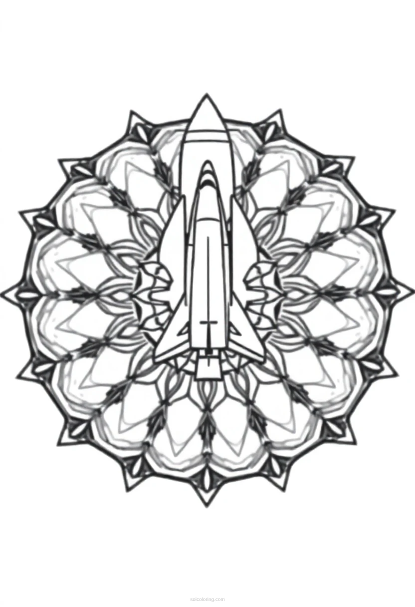 Space Shuttle coloring page for kids