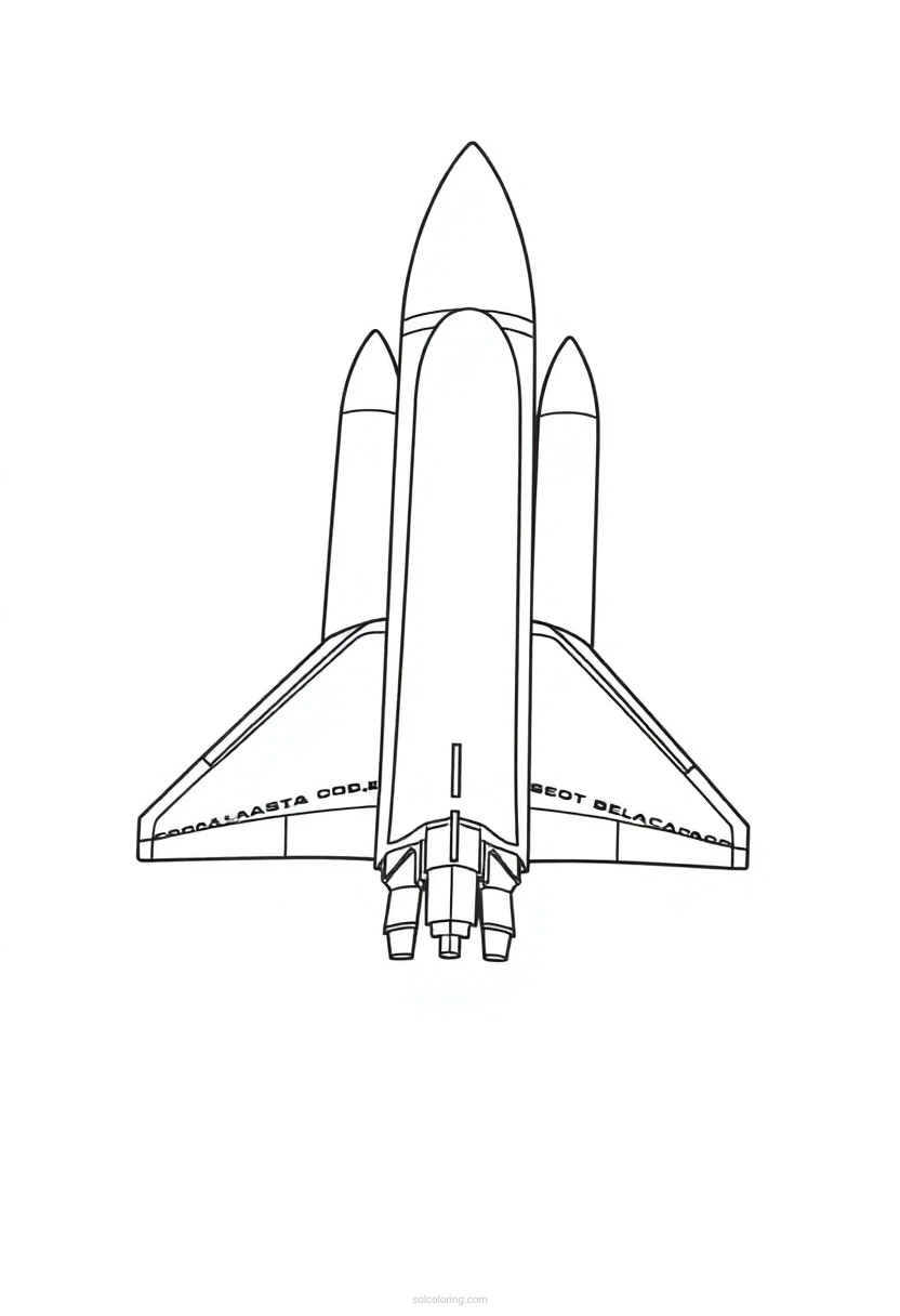 Space Shuttle coloring page for kids