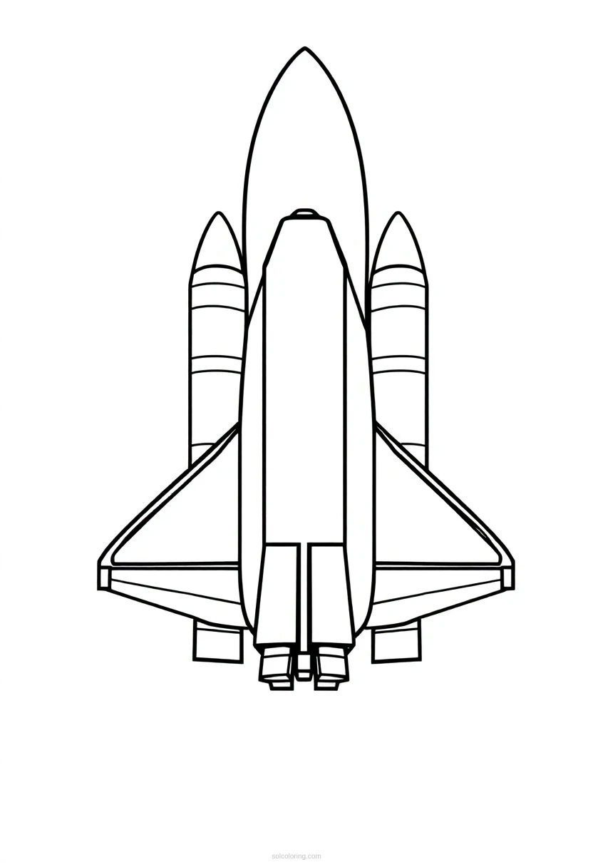 Space Shuttle coloring page for kids