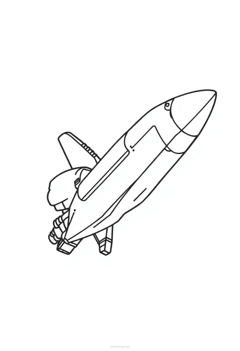 Space Shuttle coloring page for kids