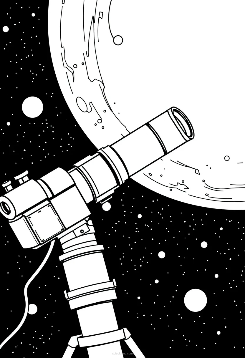 Space Telescope In Deep Space coloring pages