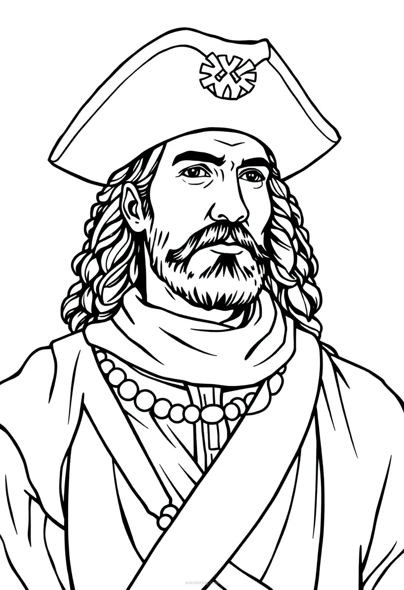 Spanish Conquistador Leader coloring pages