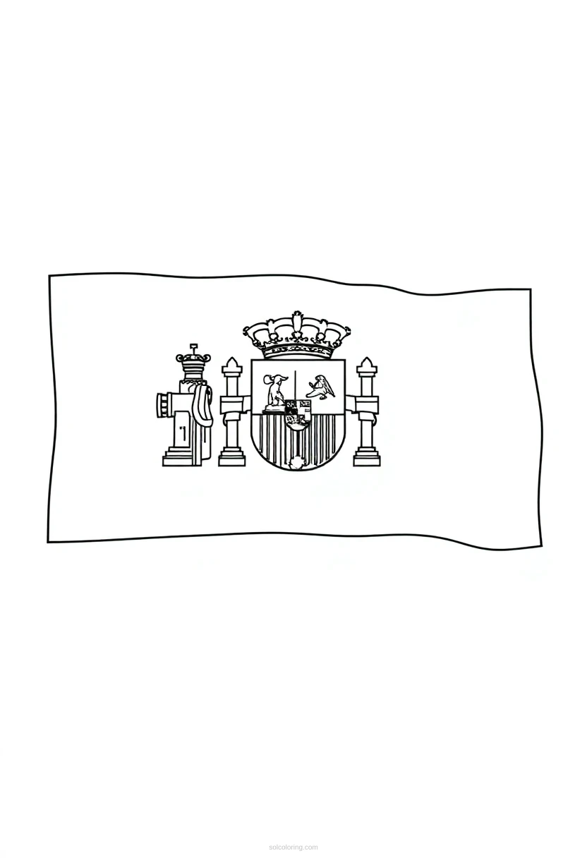 Spanish Flag coloring page for kids